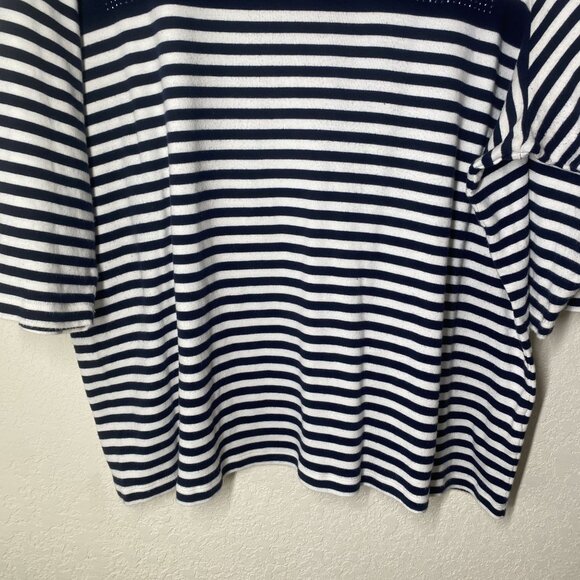 Cj Banks Tunic Top Womens 3X Plus Size Navy White Striped Casual Beach Resort - Picture 7 of 10